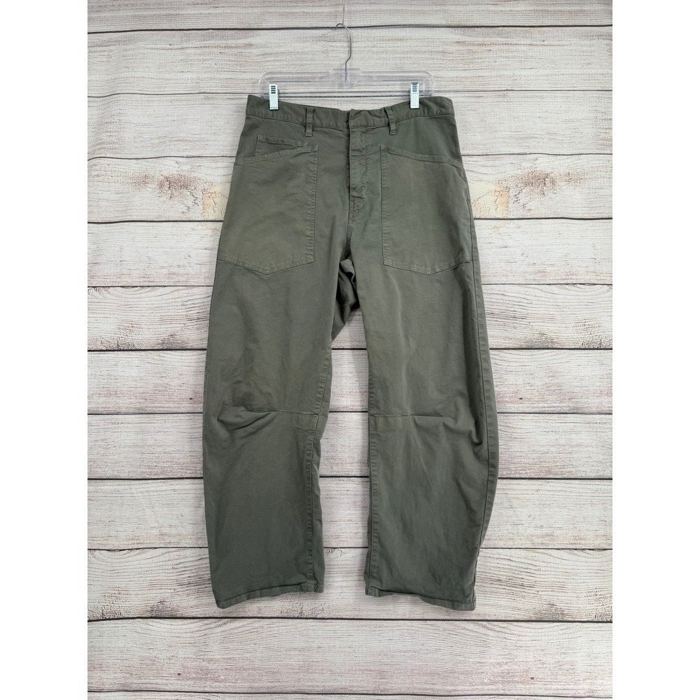 Nili Lotan Shon Pant Women 8 Olive Green Military Cargo Cropped Utility